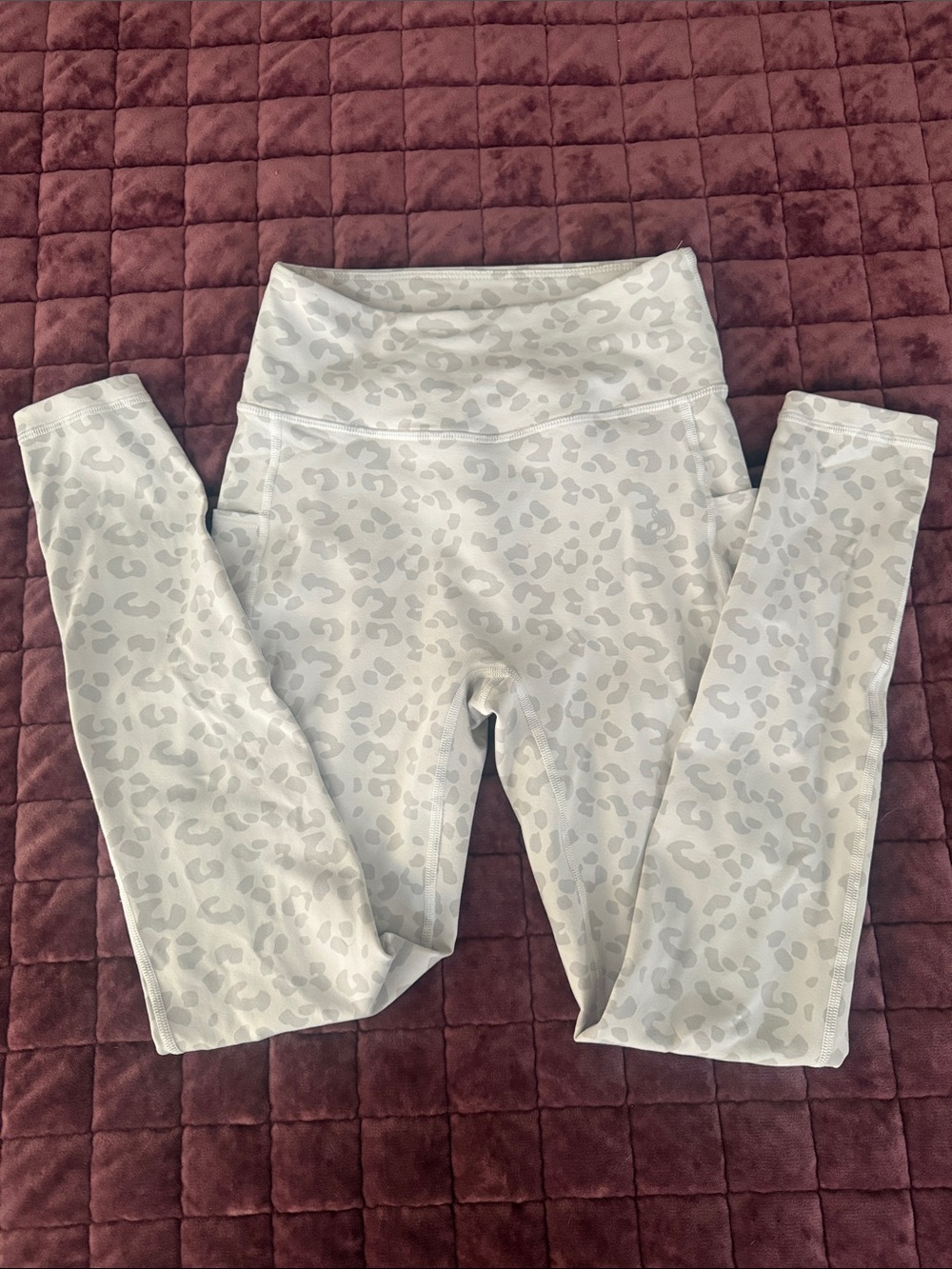 Ryderwear White Light Gray Leopard Print High-Waisted Leggings